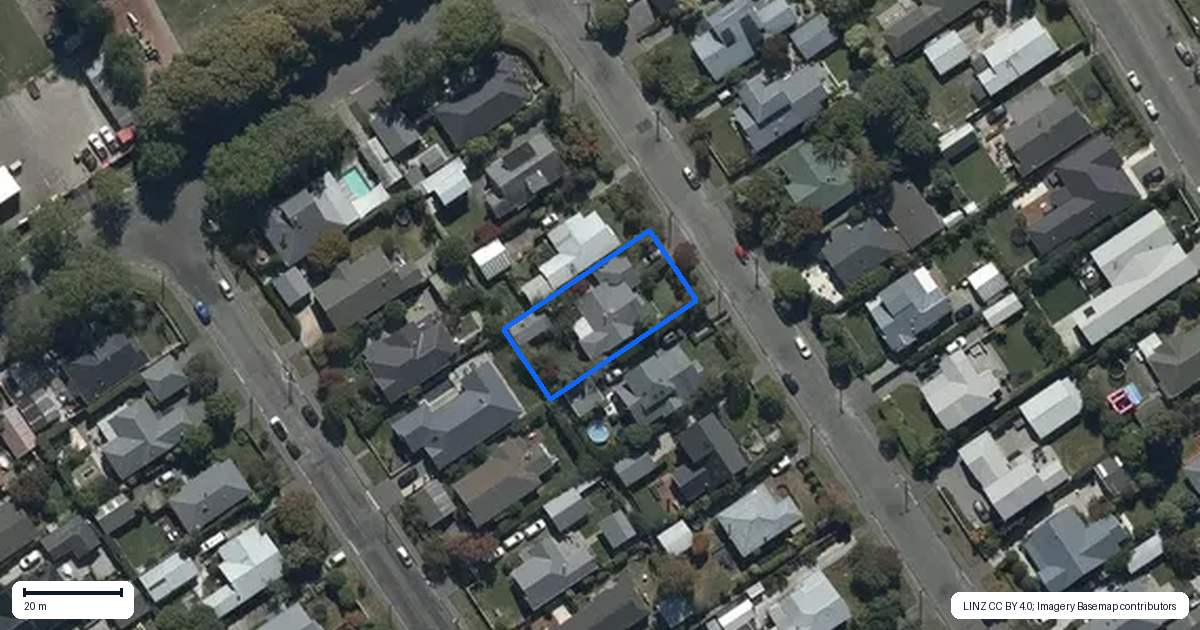 Property context map for 41 Jacobs Street, St Albans, Christchurch