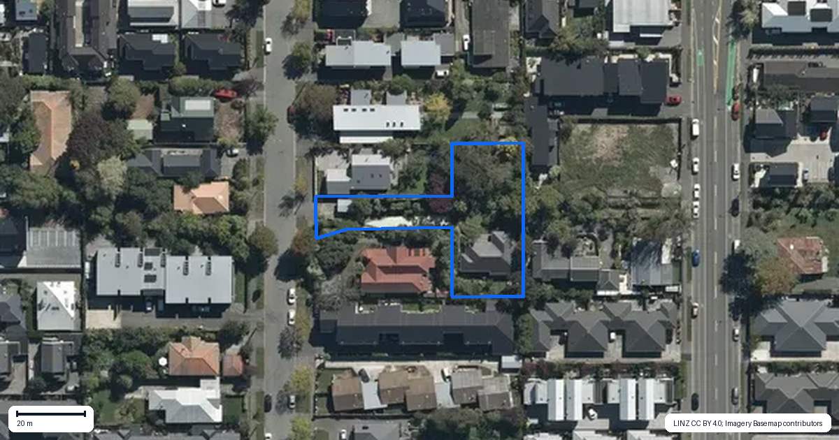Property context map for 132 Bishop Street, St Albans, Christchurch