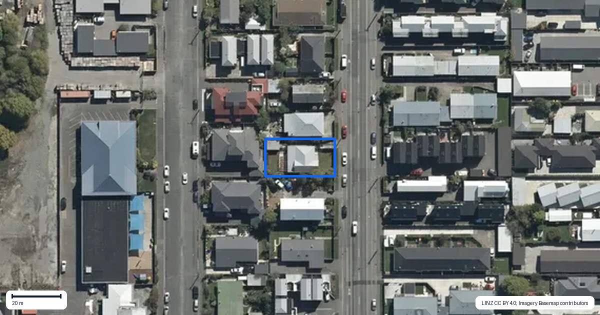 Property context map for 485 Barbadoes Street, Edgeware, Christchurch