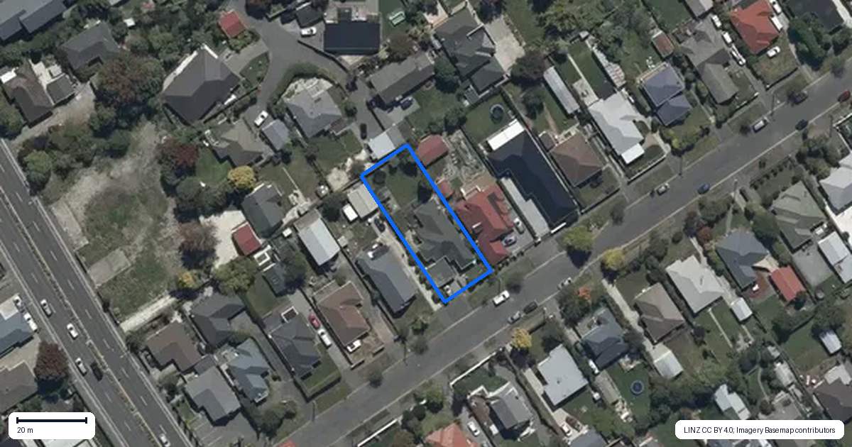 Property context map for 221 Weston Road, St Albans, Christchurch