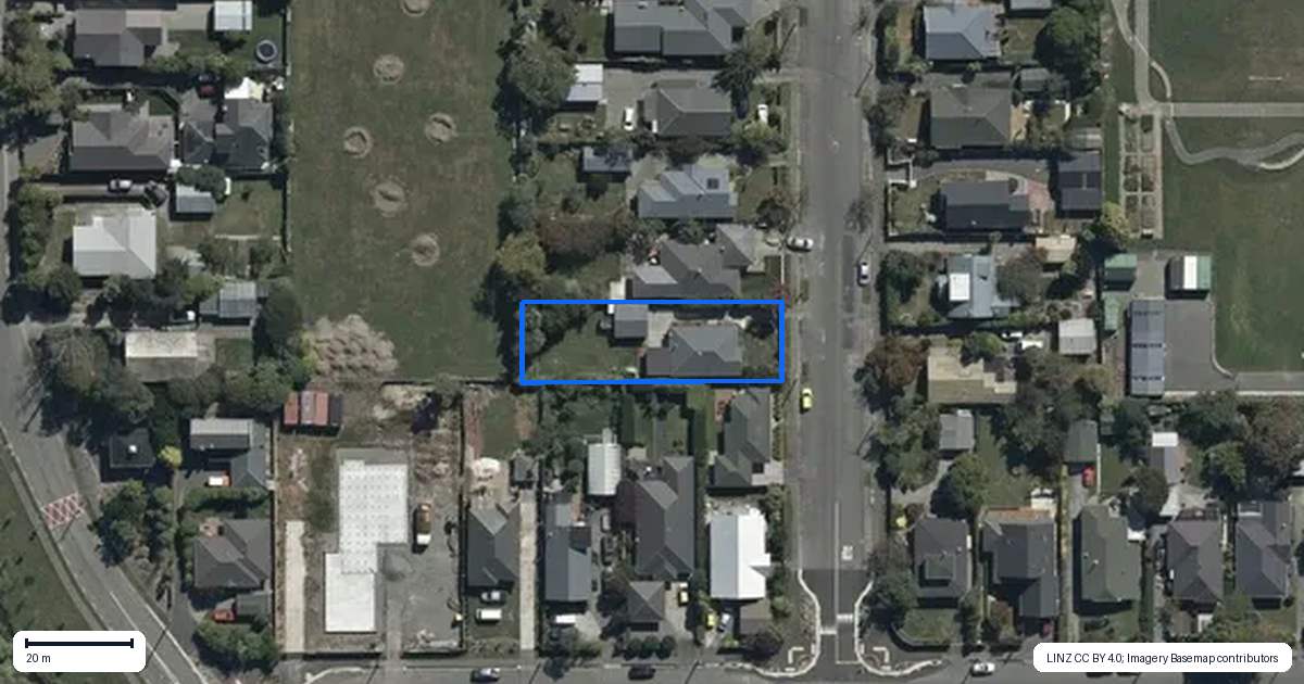 Property context map for 103 Petrie Street, Richmond, Christchurch