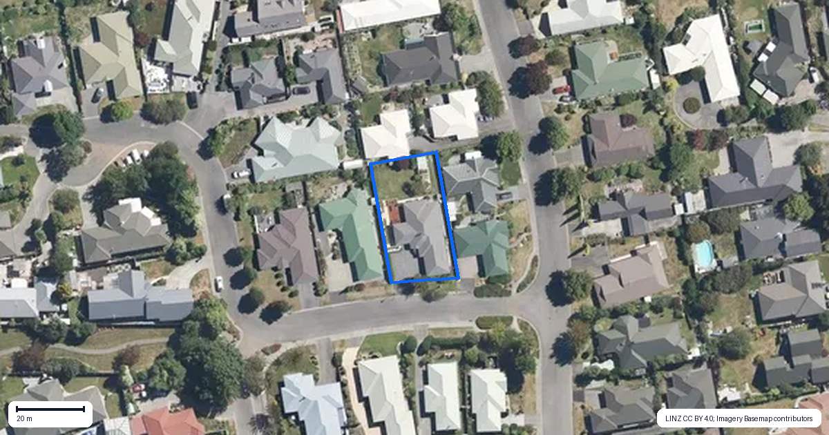 Property context map for 30 Carmana Gardens, Rangiora