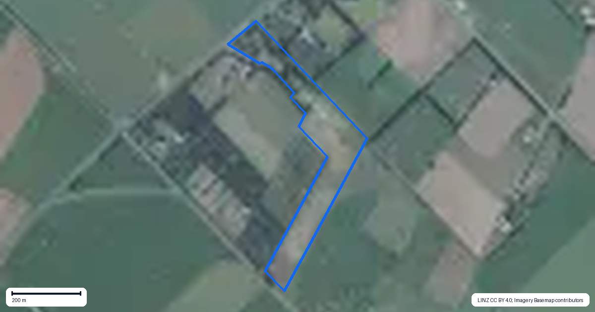 Property context map for 321 Southbridge Leeston Road, Leeston