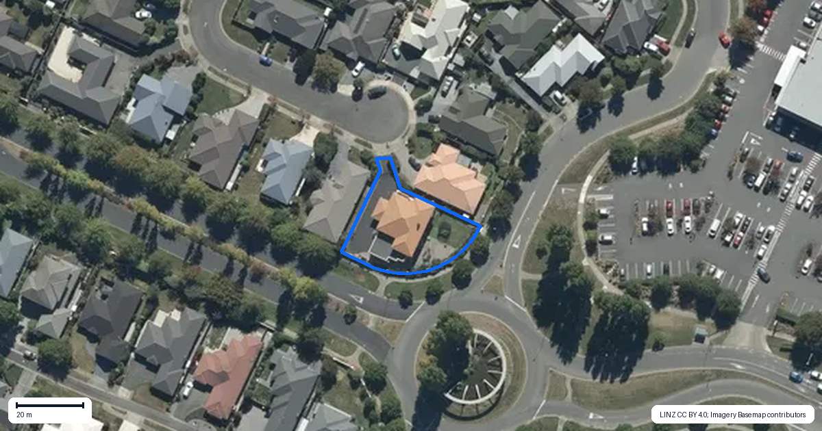 Property context map for 20 Baltic Place, Northwood, Christchurch