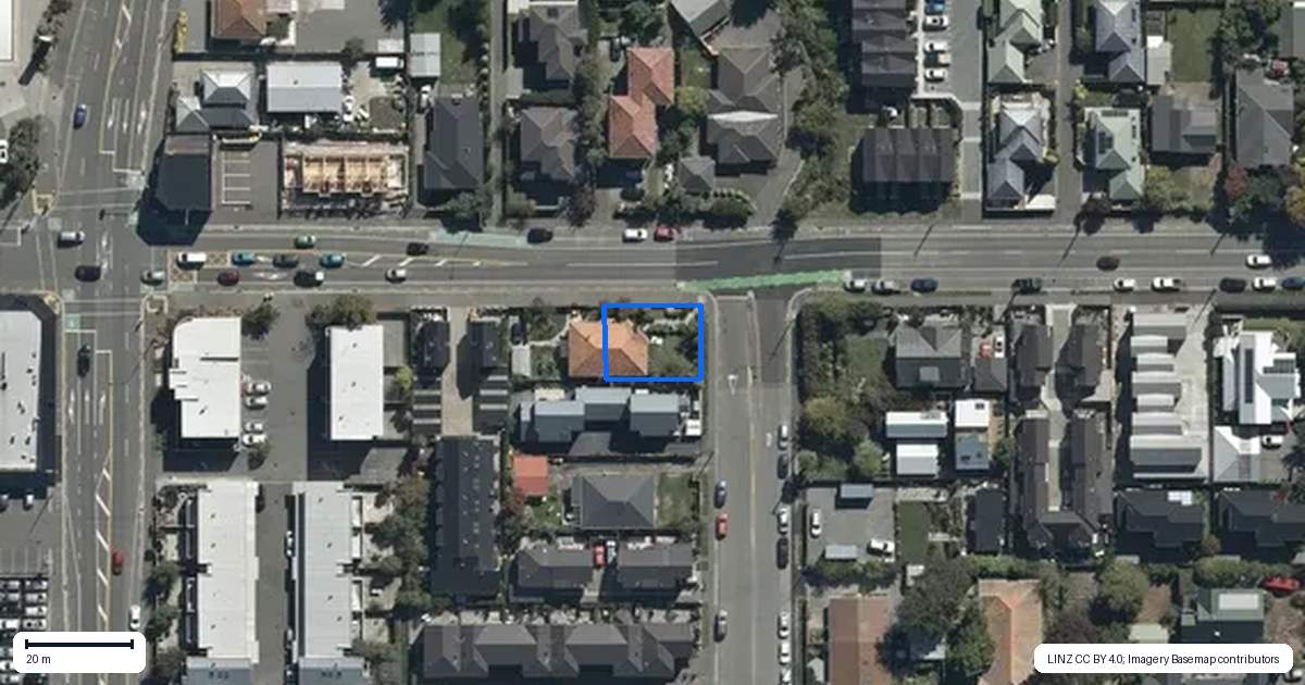 Property context map for 577 Manchester Street, St Albans, Christchurch