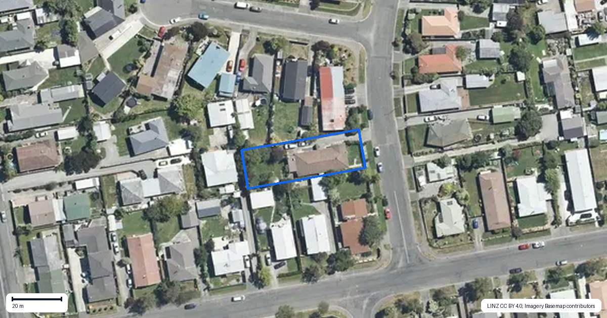 Property context map for 3A Buss Street, Rangiora