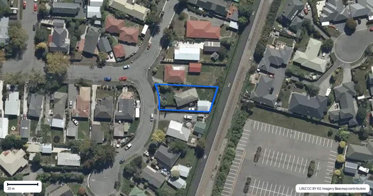 Property context map for 1 Penelope Place, Casebrook, Christchurch