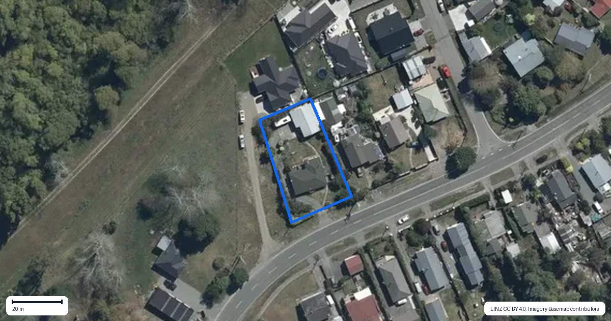 Property context map for 115 Kainga Road, Kainga, Christchurch