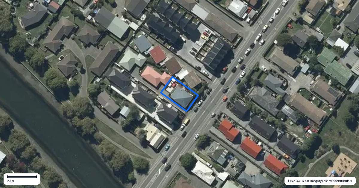 Property context map for 20 Rutherford Street, Woolston, Christchurch