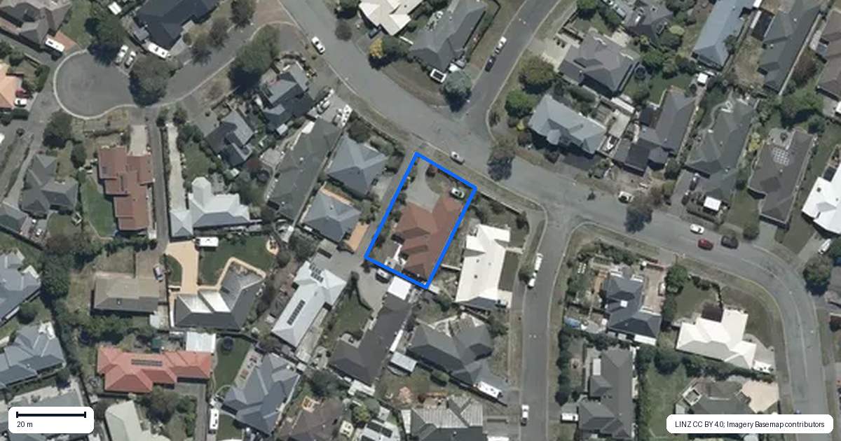 Property context map for 43 Anglesea Avenue, Parklands, Christchurch