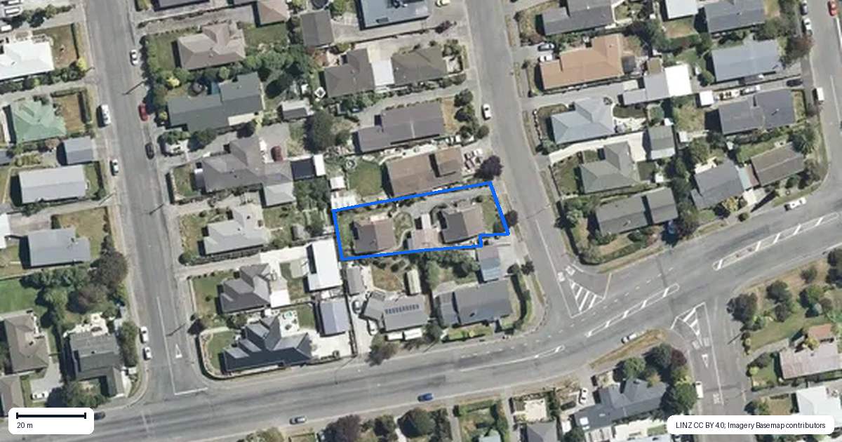 Property context map for 1 Keldon Avenue, Rangiora