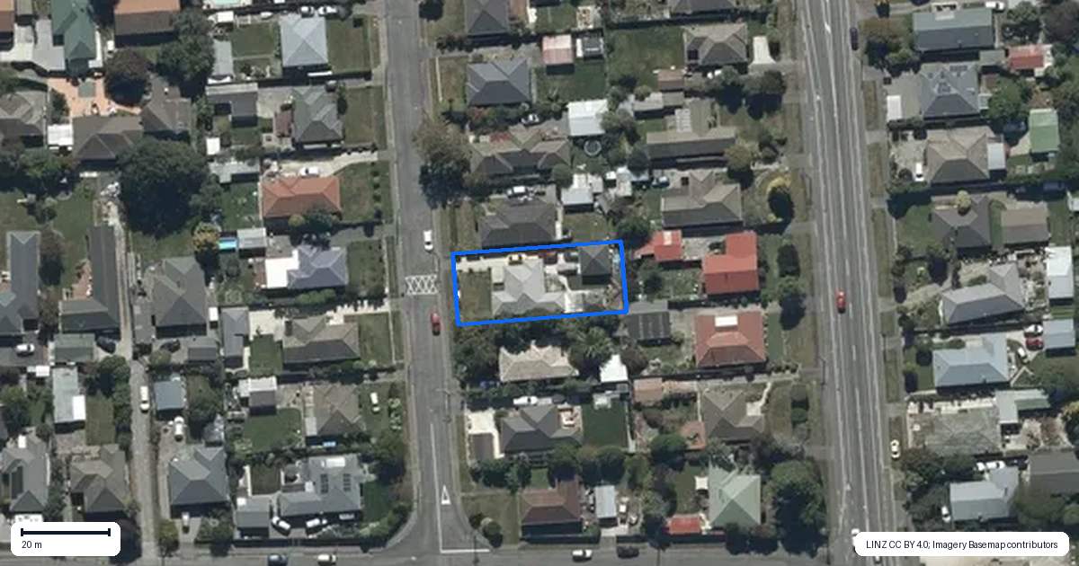 Property context map for 22 Olivine Street, Shirley, Christchurch