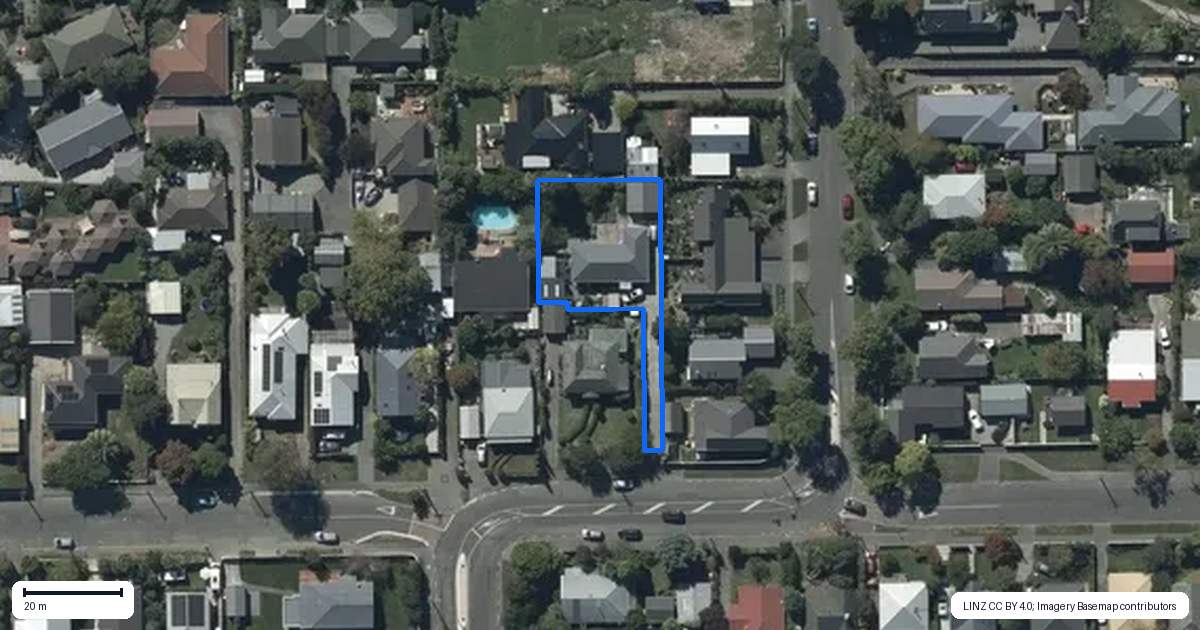 Property context map for 41 Sandwich Road, Beckenham, Christchurch