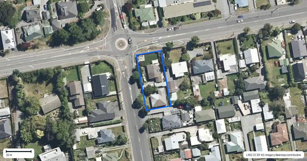 Property context map for 439A High Street, Rangiora