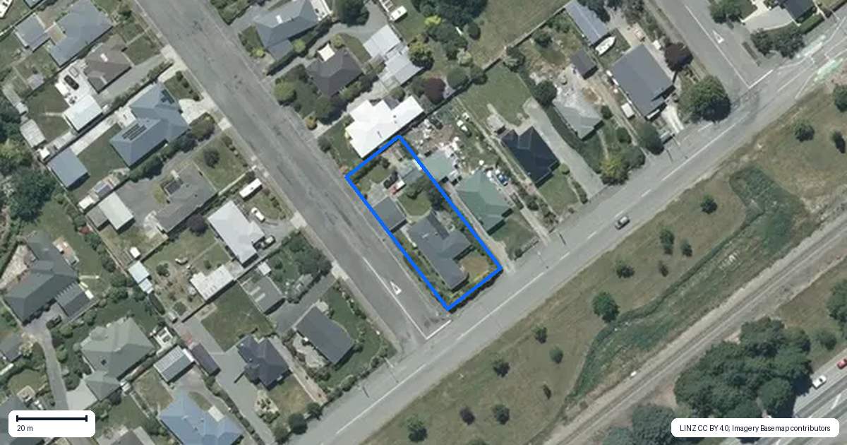 Property context map for 38 Melcombe Street, Tinwald, Ashburton