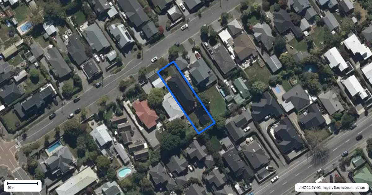 Property context map for 110 Knowles Street, St Albans, Christchurch