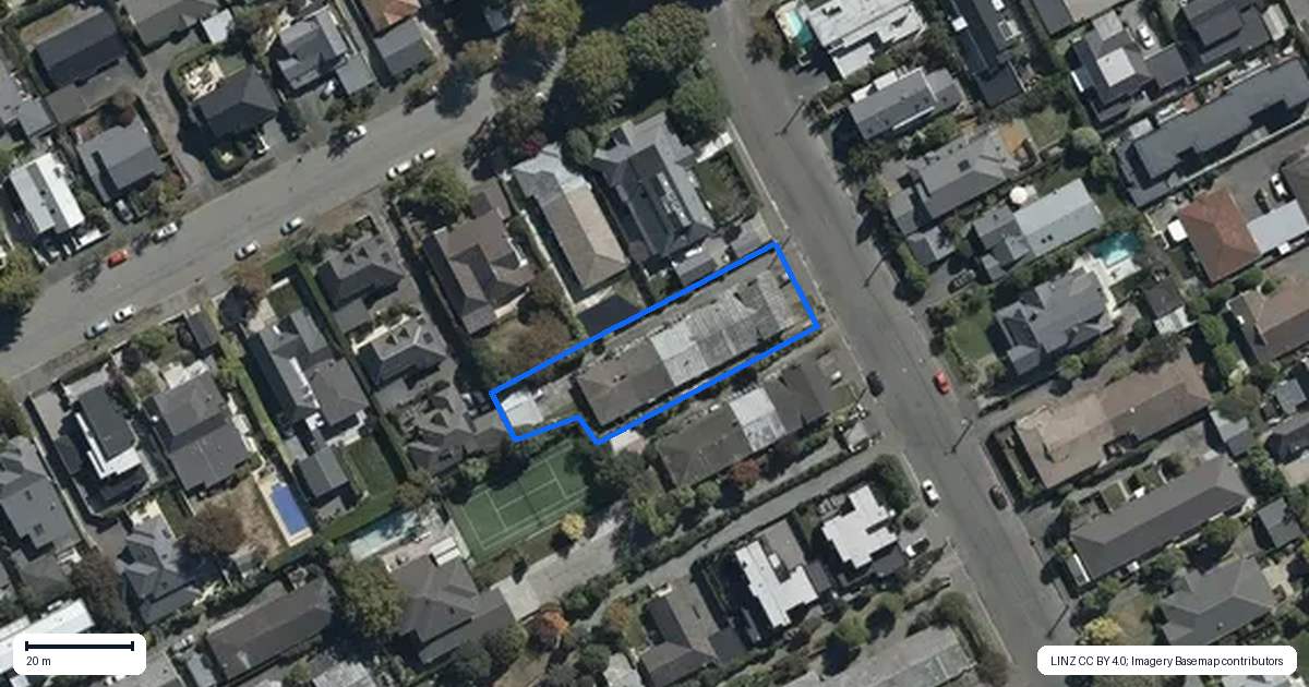 Property context map for 1/41 Naseby Street, Merivale, Christchurch