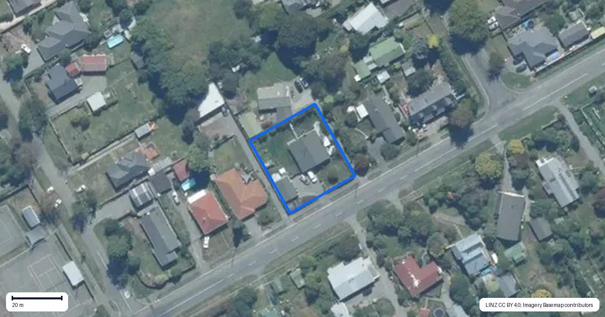 Property context map for 19 Taumutu Road, Southbridge