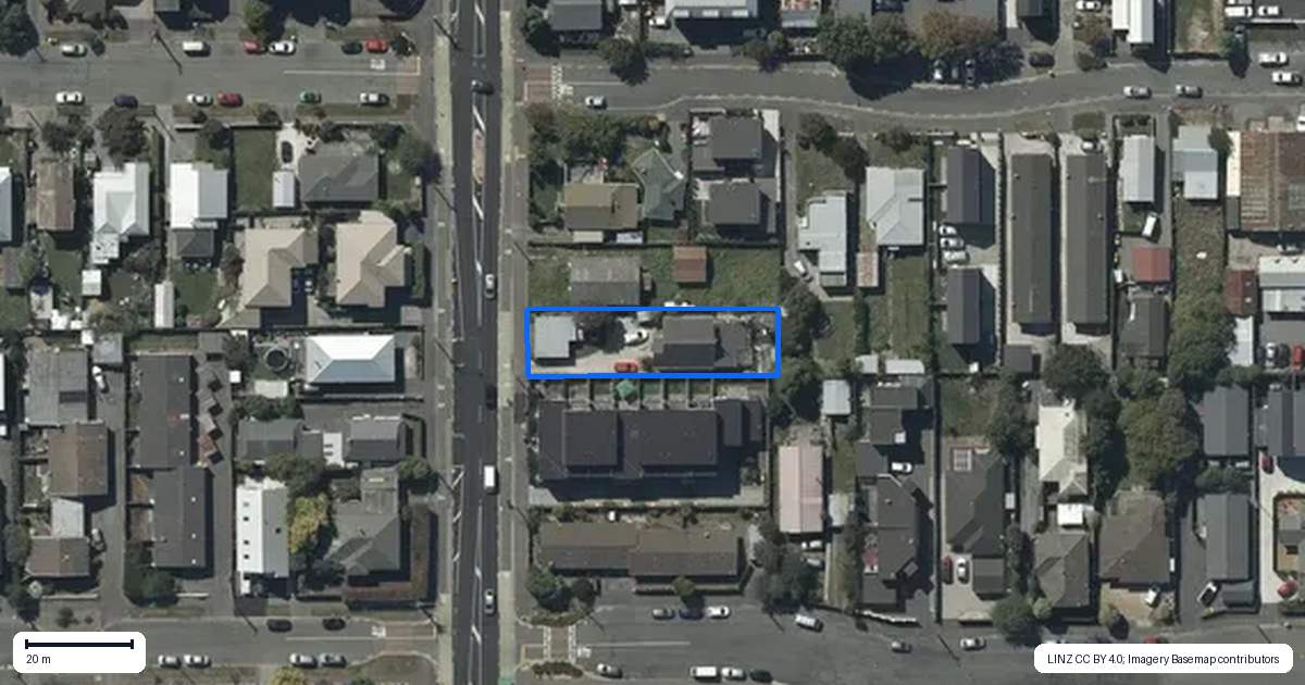 Property context map for 66 Antigua Street, Addington, Christchurch
