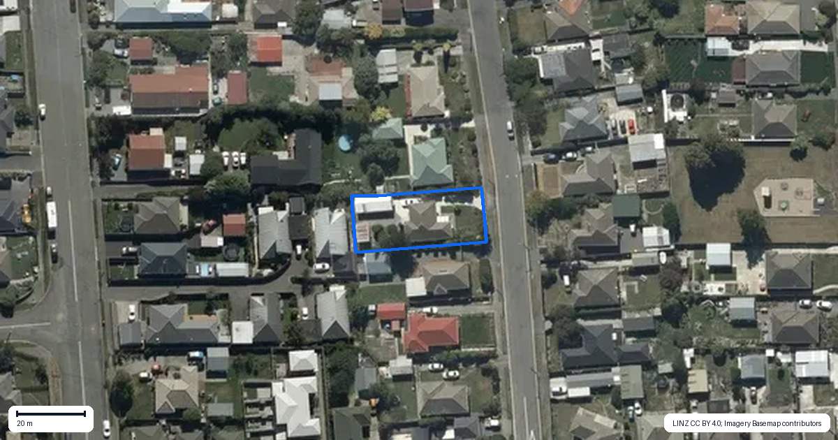 Property context map for 45 Hope Street, Shirley, Christchurch