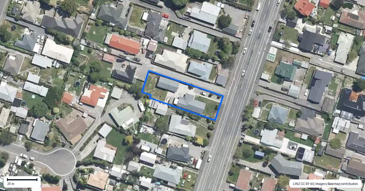 Property context map for 85 Otaki Street, Kaiapoi