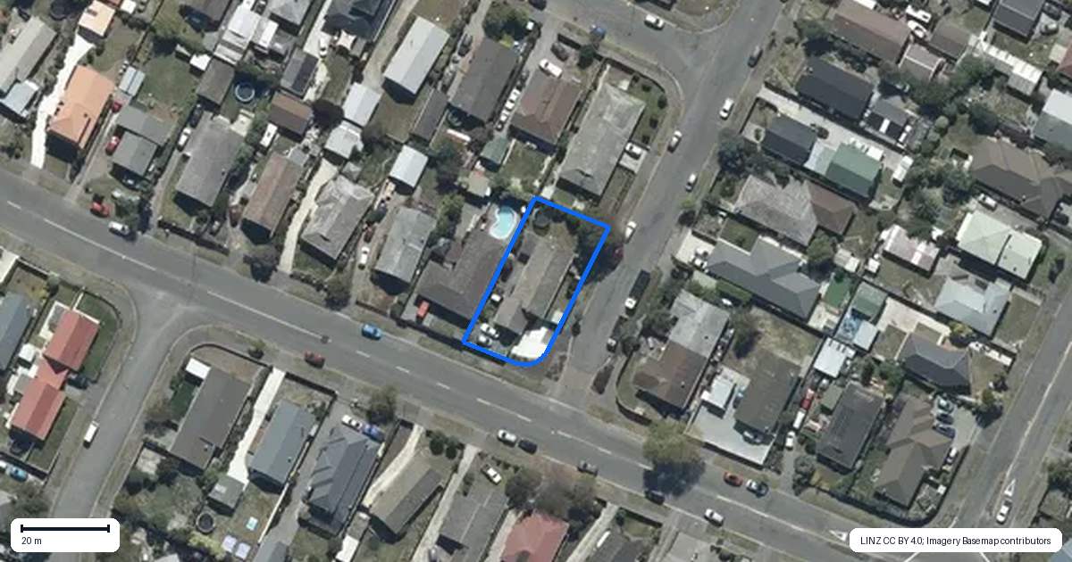 Property context map for 1 Ashwood Street, Parklands, Christchurch