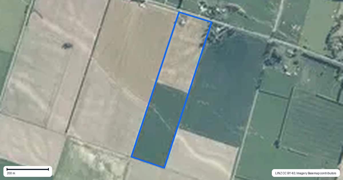 Property context map for 2217 Old West Coast Road, Kirwee