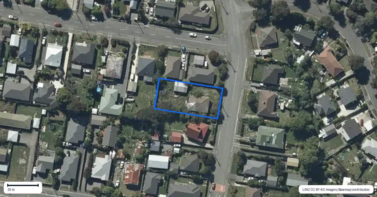 Property context map for 44 Cumnor Terrace, Woolston, Christchurch