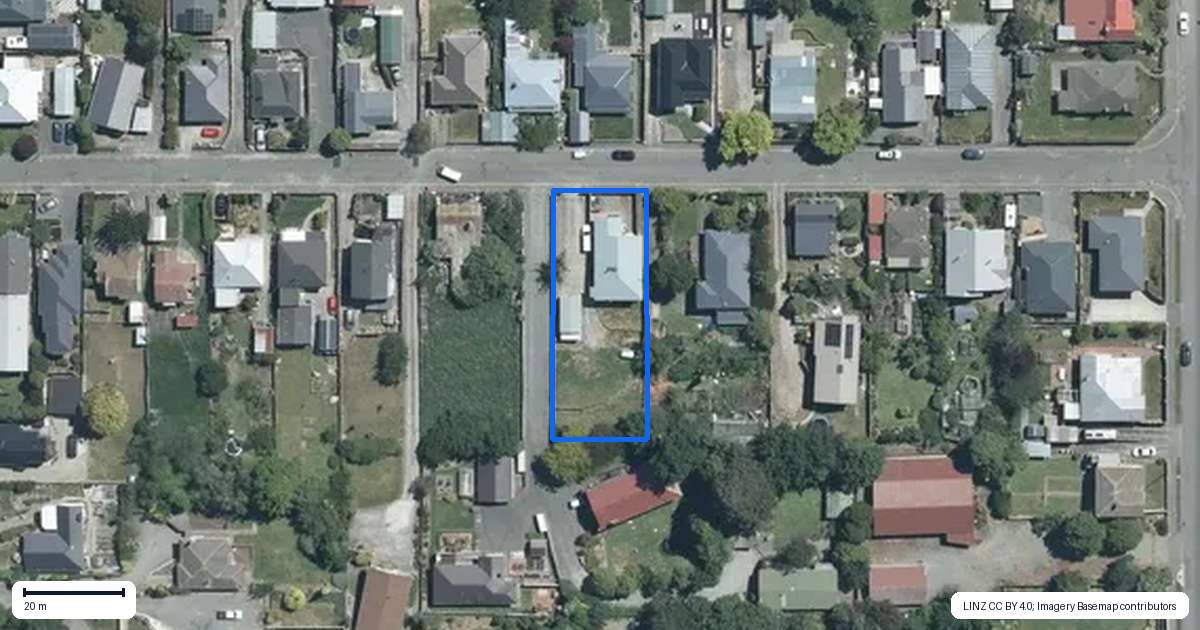 Property context map for 12 Baker Street, West End, Timaru
