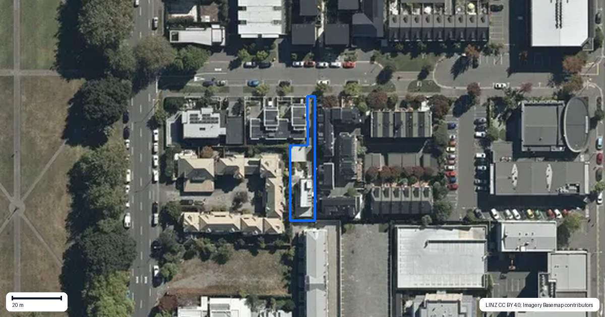 Property context map for 40 Chester Street West, Christchurch Central, Christchurch