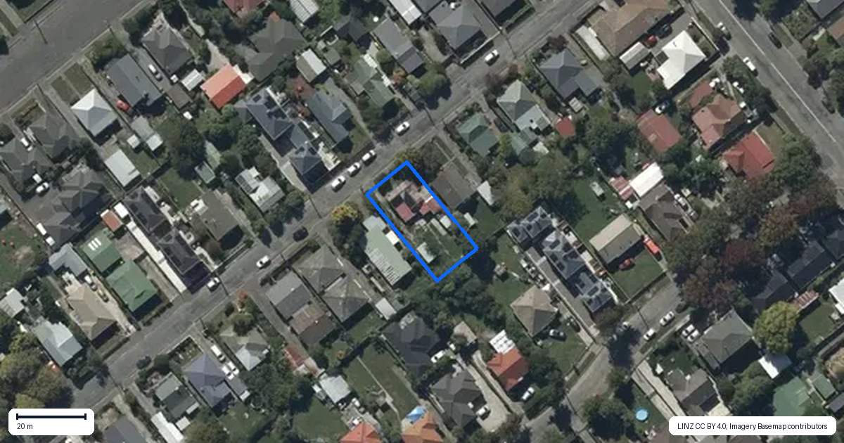 Property context map for 15 Cheviot Street, Spreydon, Christchurch