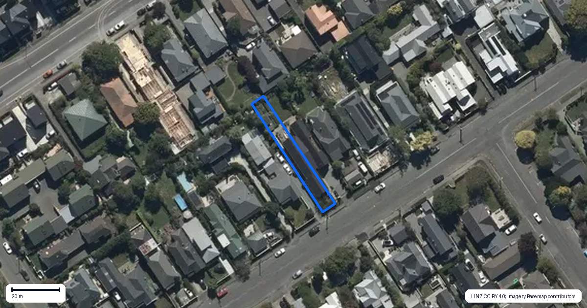 Property context map for 23 Hawkesbury Avenue, St Albans, Christchurch