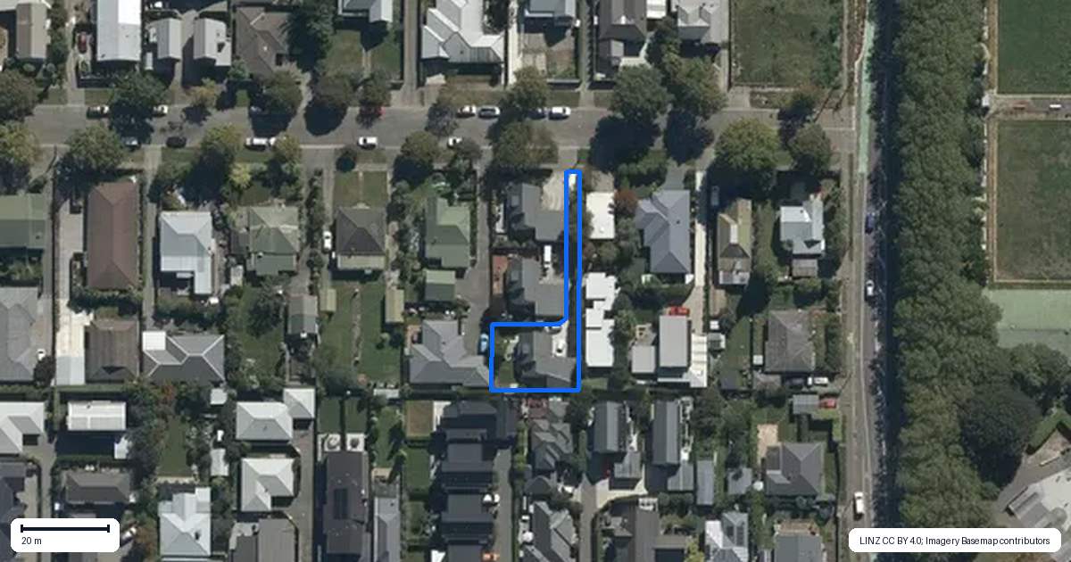 Property context map for 50 Oxley Avenue, St Albans, Christchurch