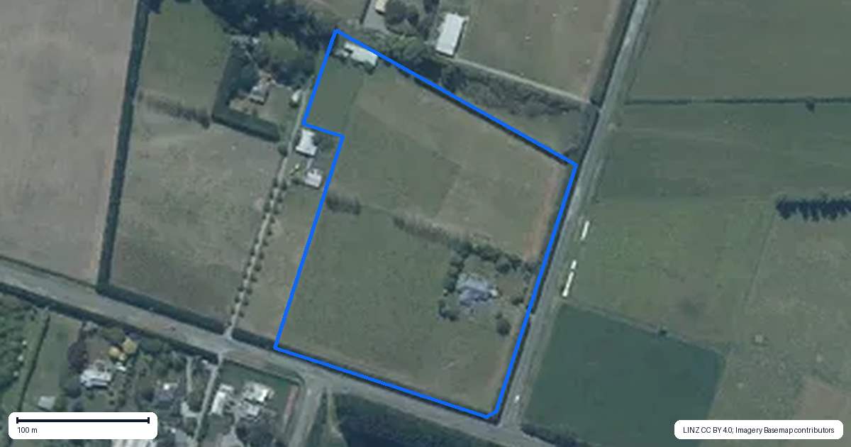 Property context map for 9 Adams Road, West Melton