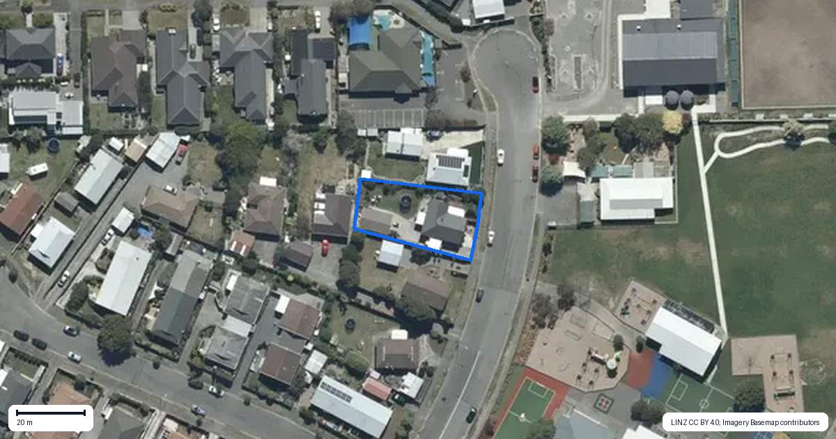 Property context map for 21 Chadbury Street, Parklands, Christchurch