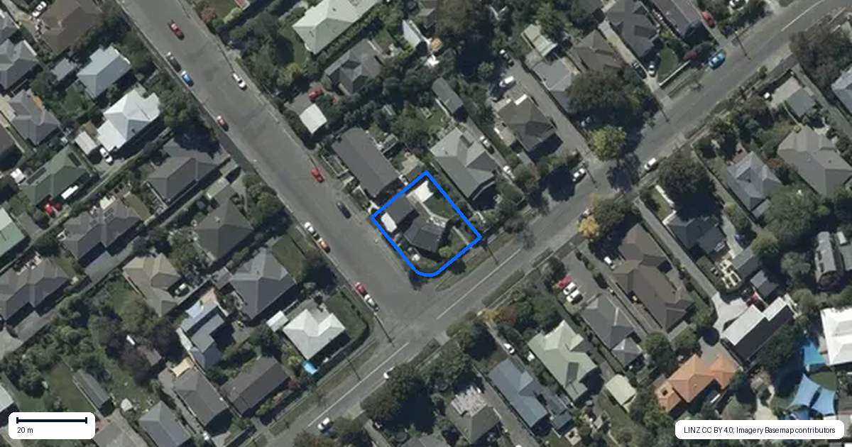 Property context map for 23 Aylmer Street, Somerfield, Christchurch