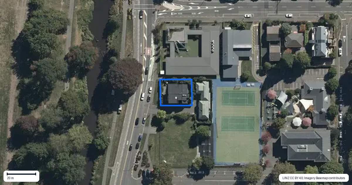 Property context map for 34 Park Terrace, Christchurch Central, Christchurch