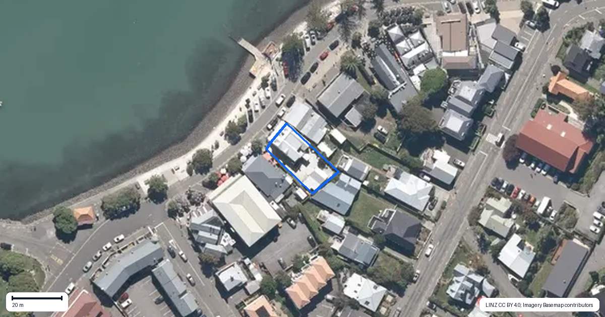 Property context map for 67 Beach Road, Akaroa