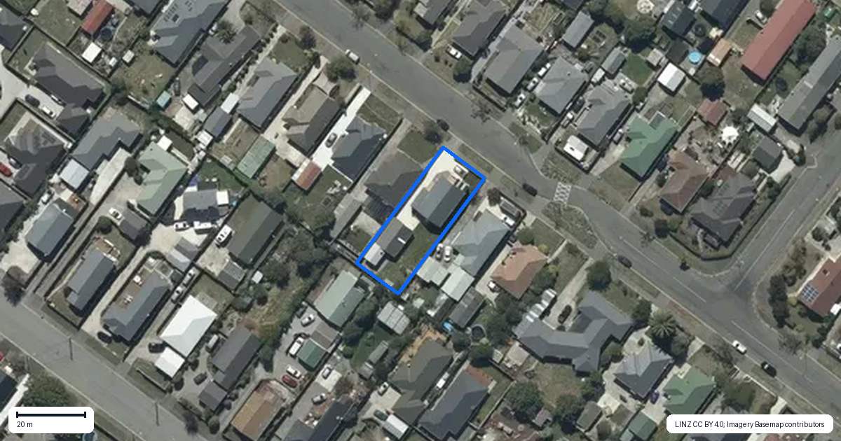 Property context map for 50 Bickerton Street, Wainoni, Christchurch