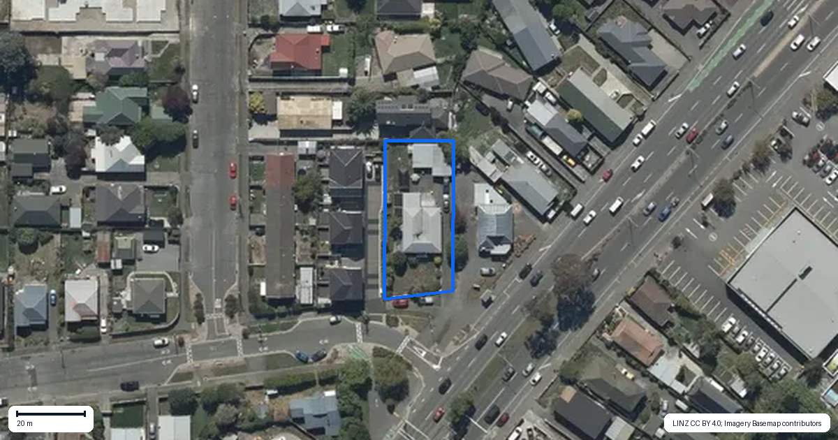 Property context map for 29 Marlborough Street, Phillipstown, Christchurch