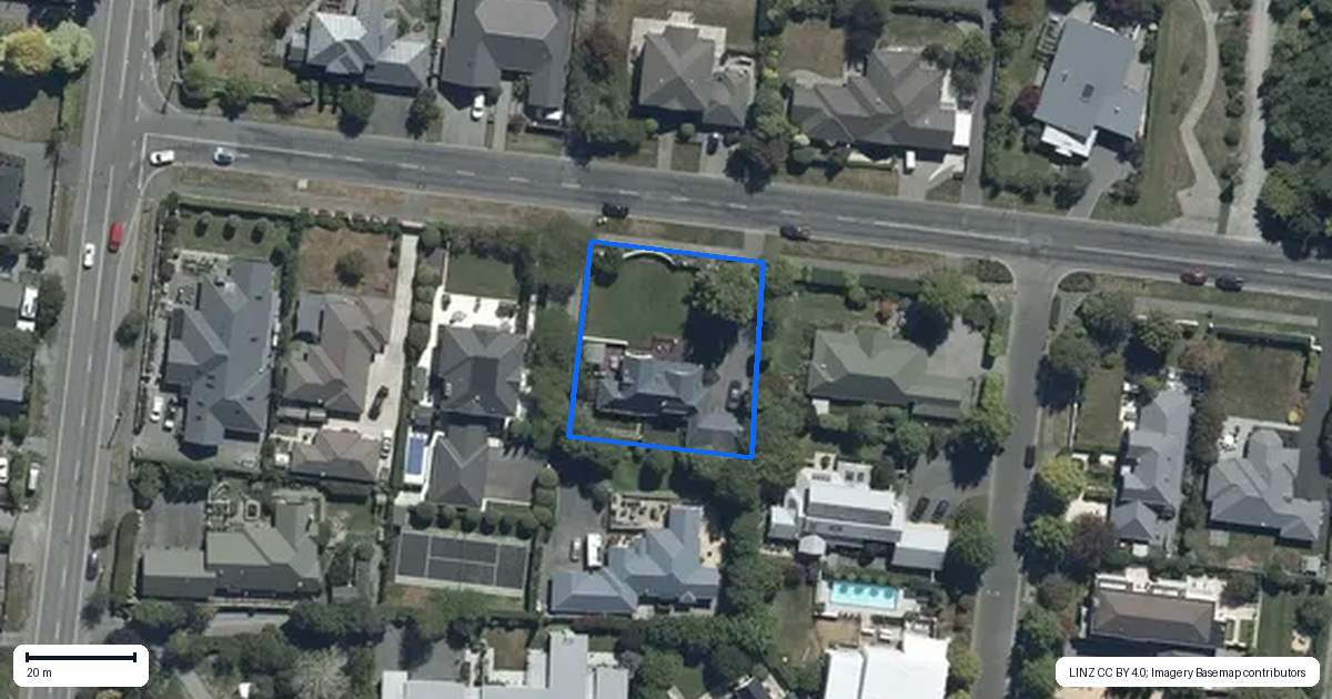 Property context map for 20 Hussey Road, Harewood, Christchurch