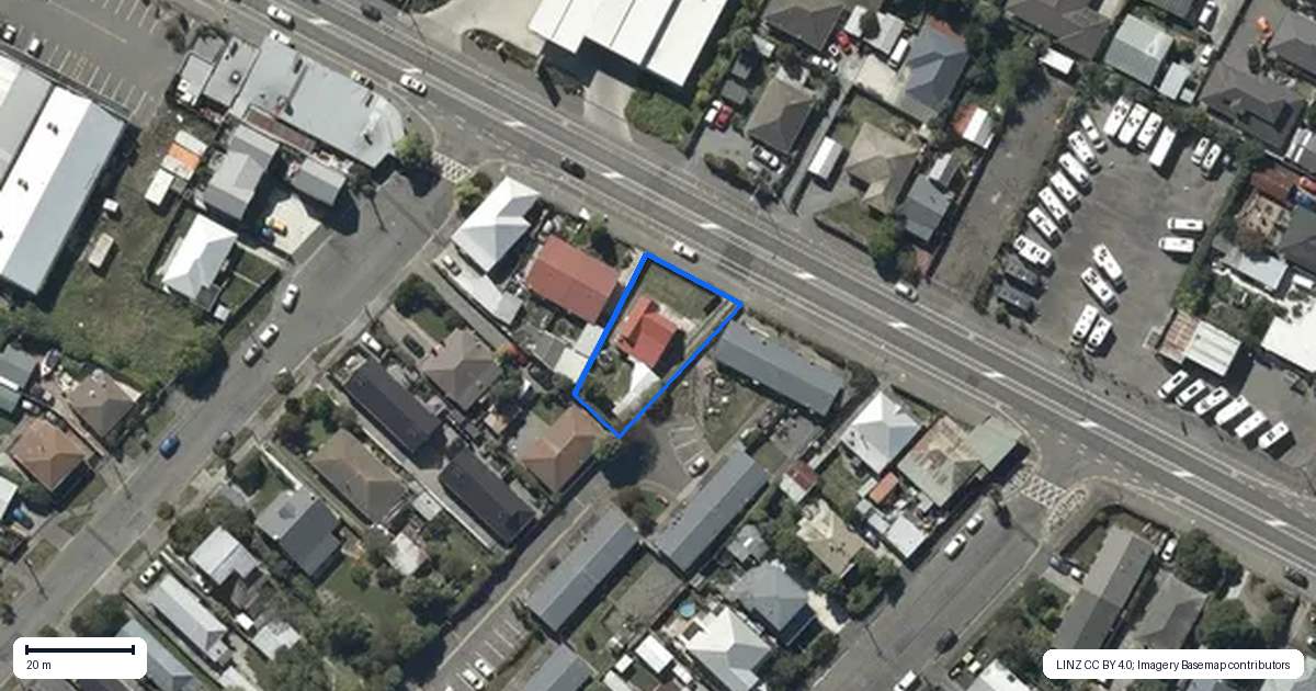 Property context map for 404 Ferry Road, Woolston, Christchurch