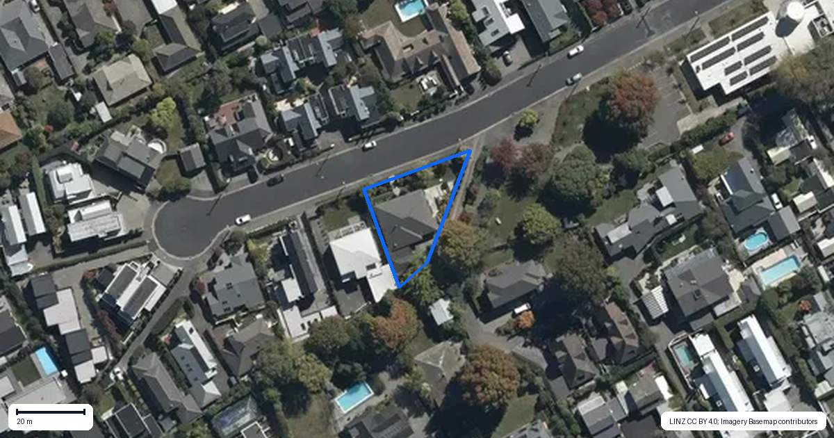 Property context map for 14 Church Lane, Merivale, Christchurch