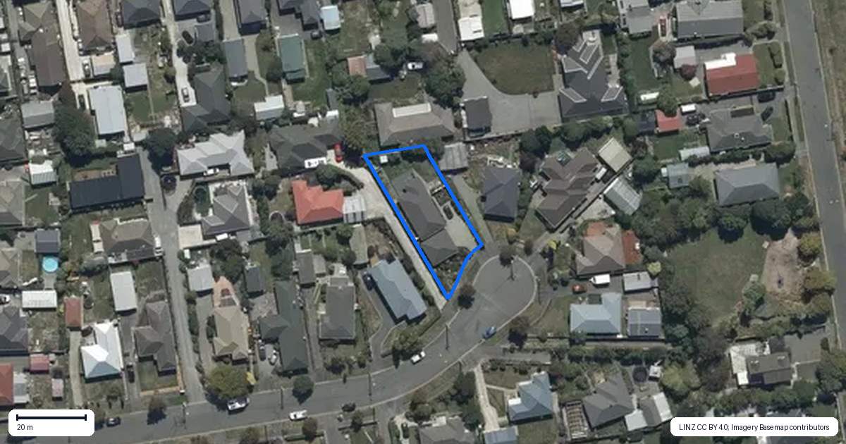 Property context map for 21 Bideford Place, Dallington, Christchurch