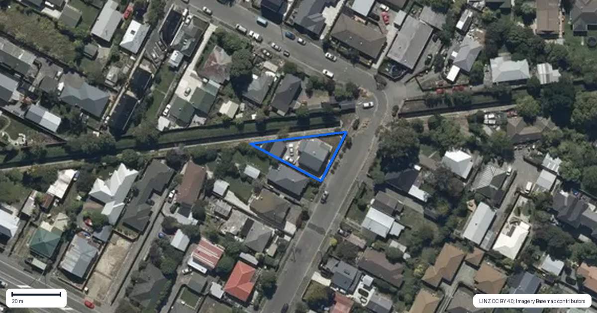 Property context map for 141 Bordesley Street, Phillipstown, Christchurch