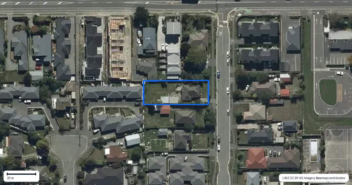 Property context map for 103 Warden Street, Richmond, Christchurch