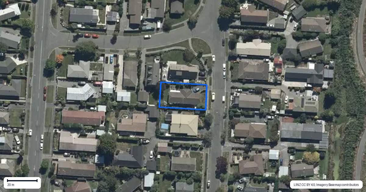 Property context map for 45 Dunbarton Street, Redwood, Christchurch