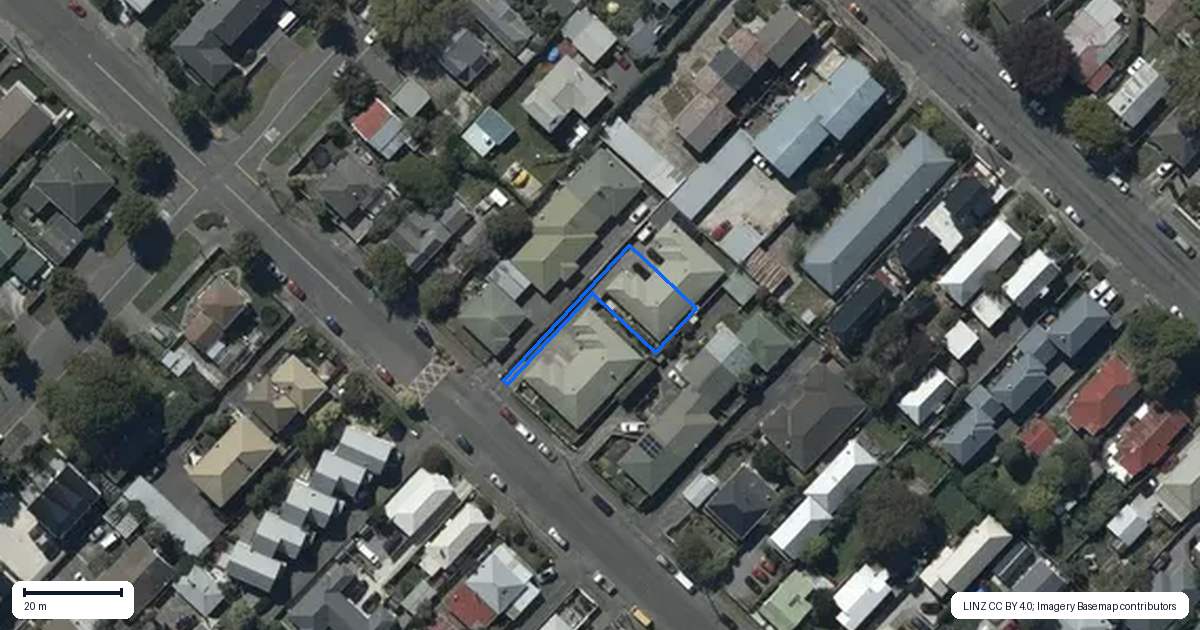Property context map for 107 King Street, Sydenham, Christchurch