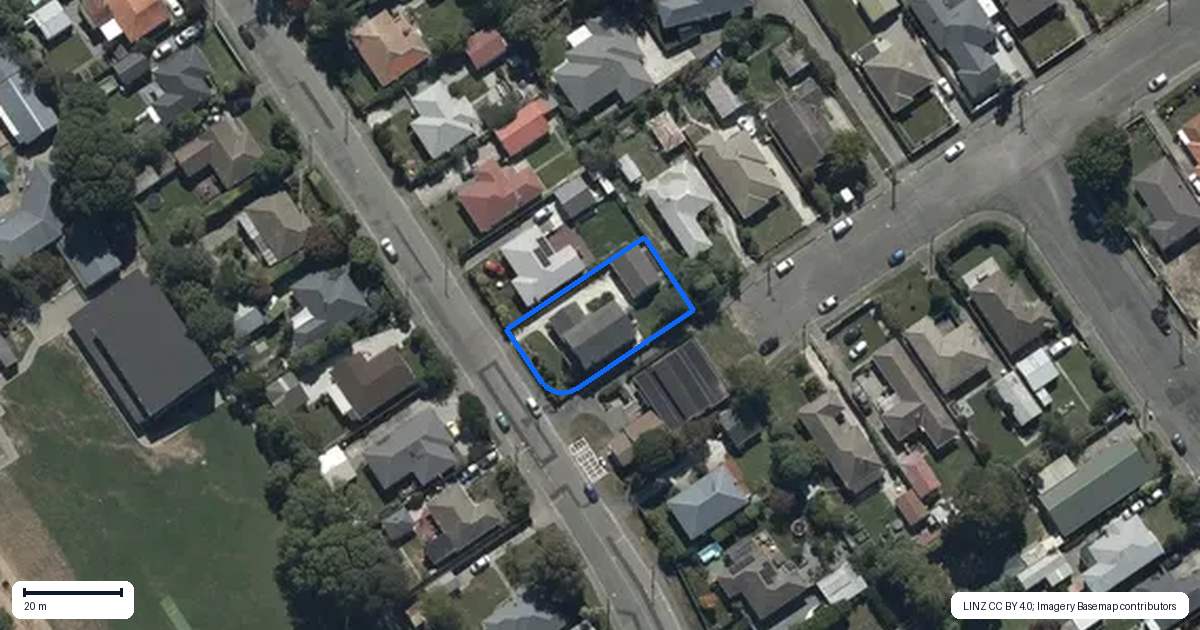 Property context map for 44 Kensington Avenue, Mairehau, Christchurch