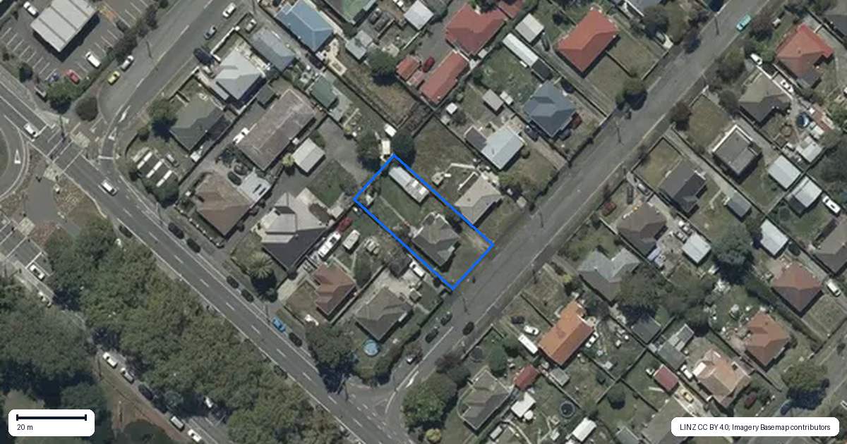 Property context map for 1 Jollie Street, Linwood, Christchurch